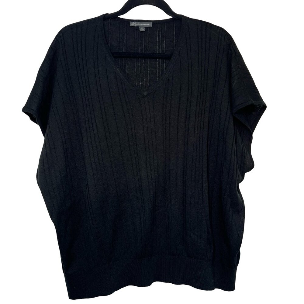 Black Blouse Comfy V-Neck Women's Top Size XL. Like new.
